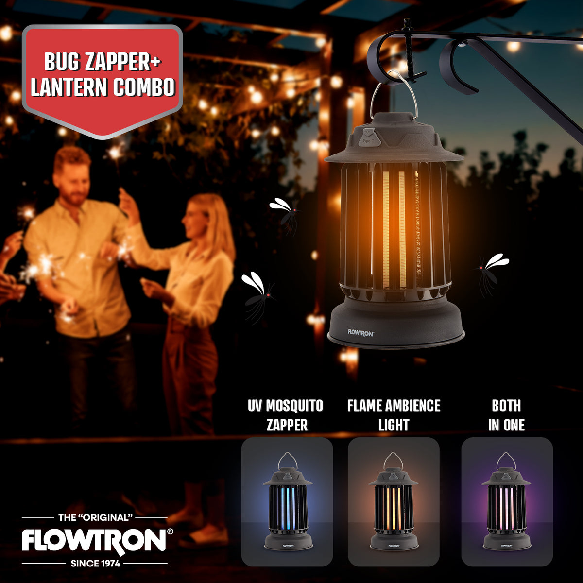 Flowtron Bug Zapper Lantern, 2150 sqft coverage