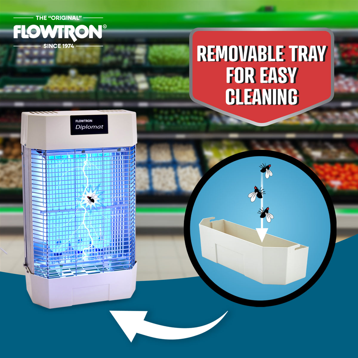 Flowtron 120W Indoor Commercial Bug Zapper, 2000 sq.ft coverage