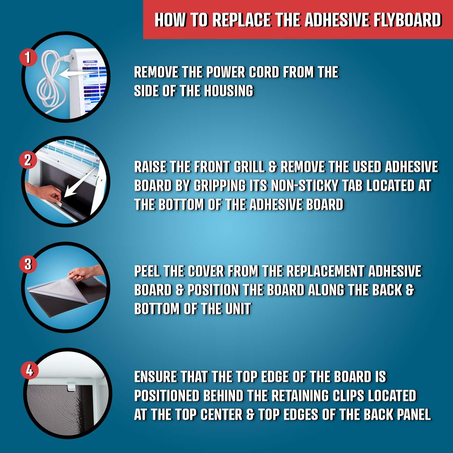Flowtron Replacement Adhesive Fly Board (Pack of 6) for FC-4900