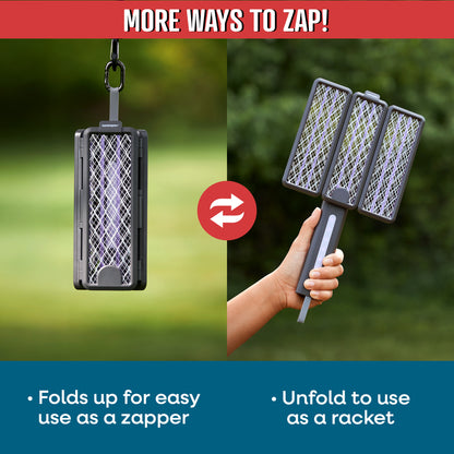 Flowtron Tri-Fold Bug Zapper Racket, 2100 Sq Ft Coverage